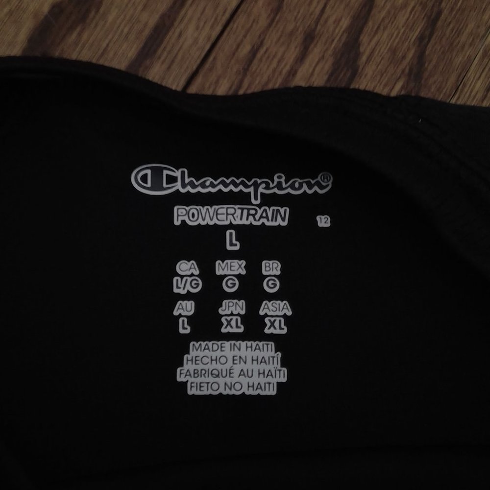 Champion Large Black Powertrain Vapor Tech Athletic T-Shirt - Picture 6 of 6